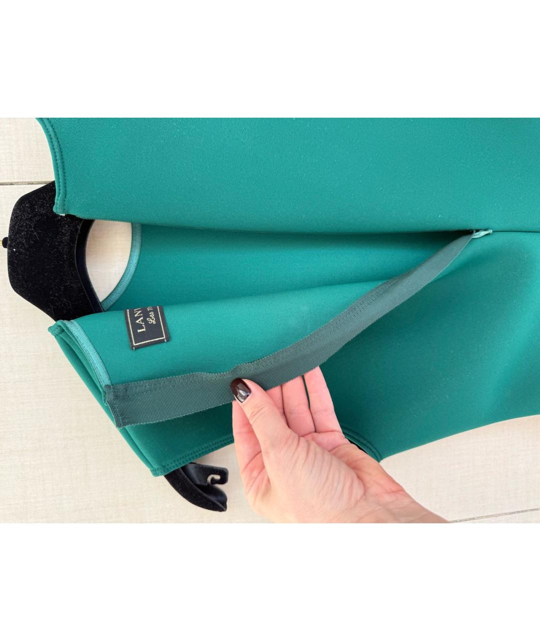 LANVIN Зеленые коктейльное платье, фото 5