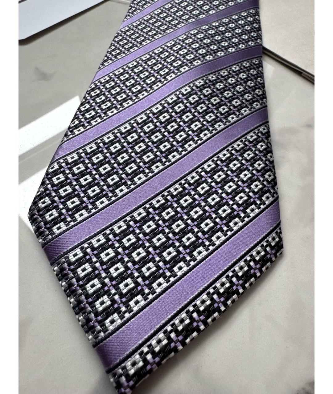 BRIONI Фиолетовый шелковый галстук, фото 6