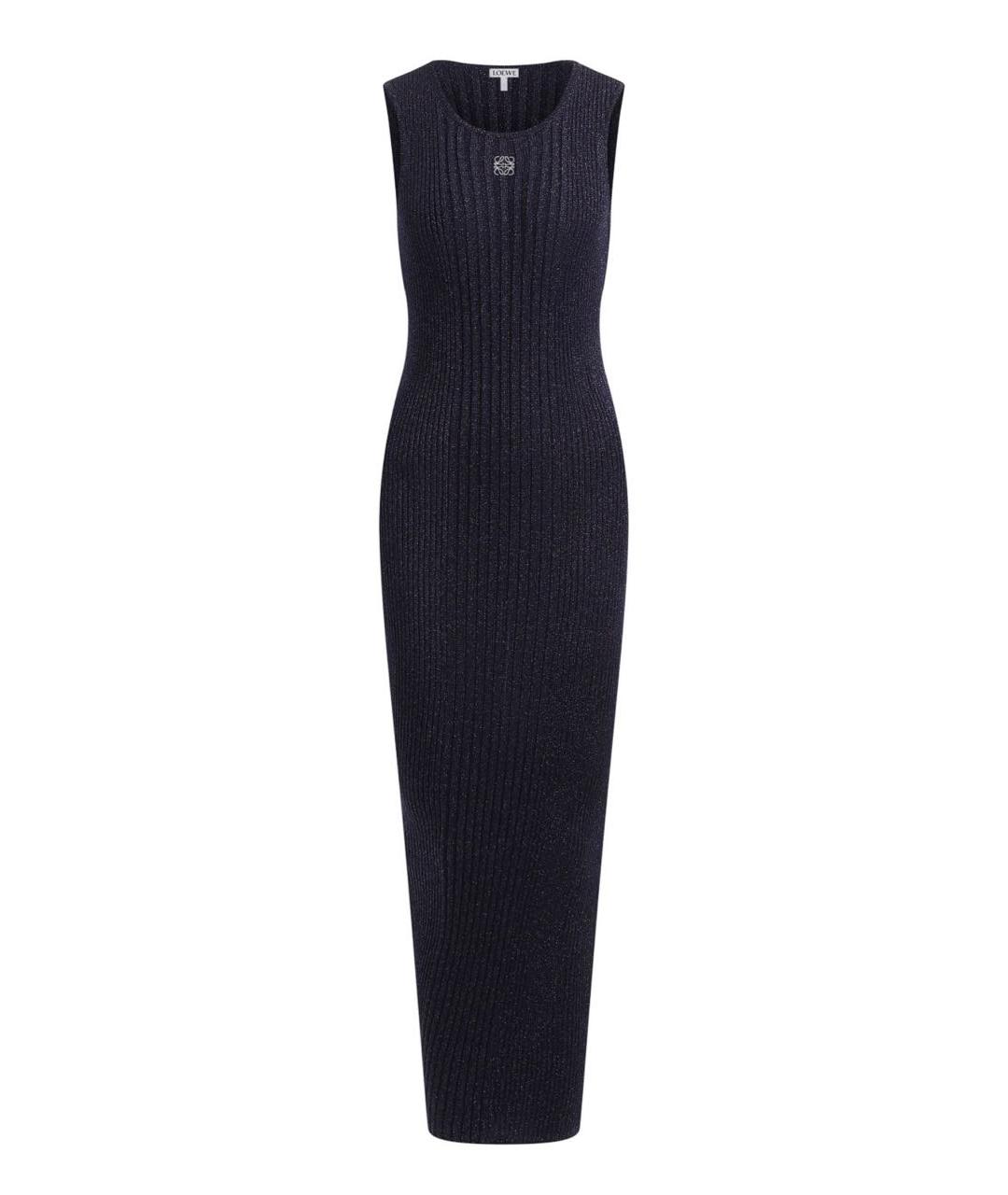 LOEWE Темно-синее вискозное повседневное платье, фото 8