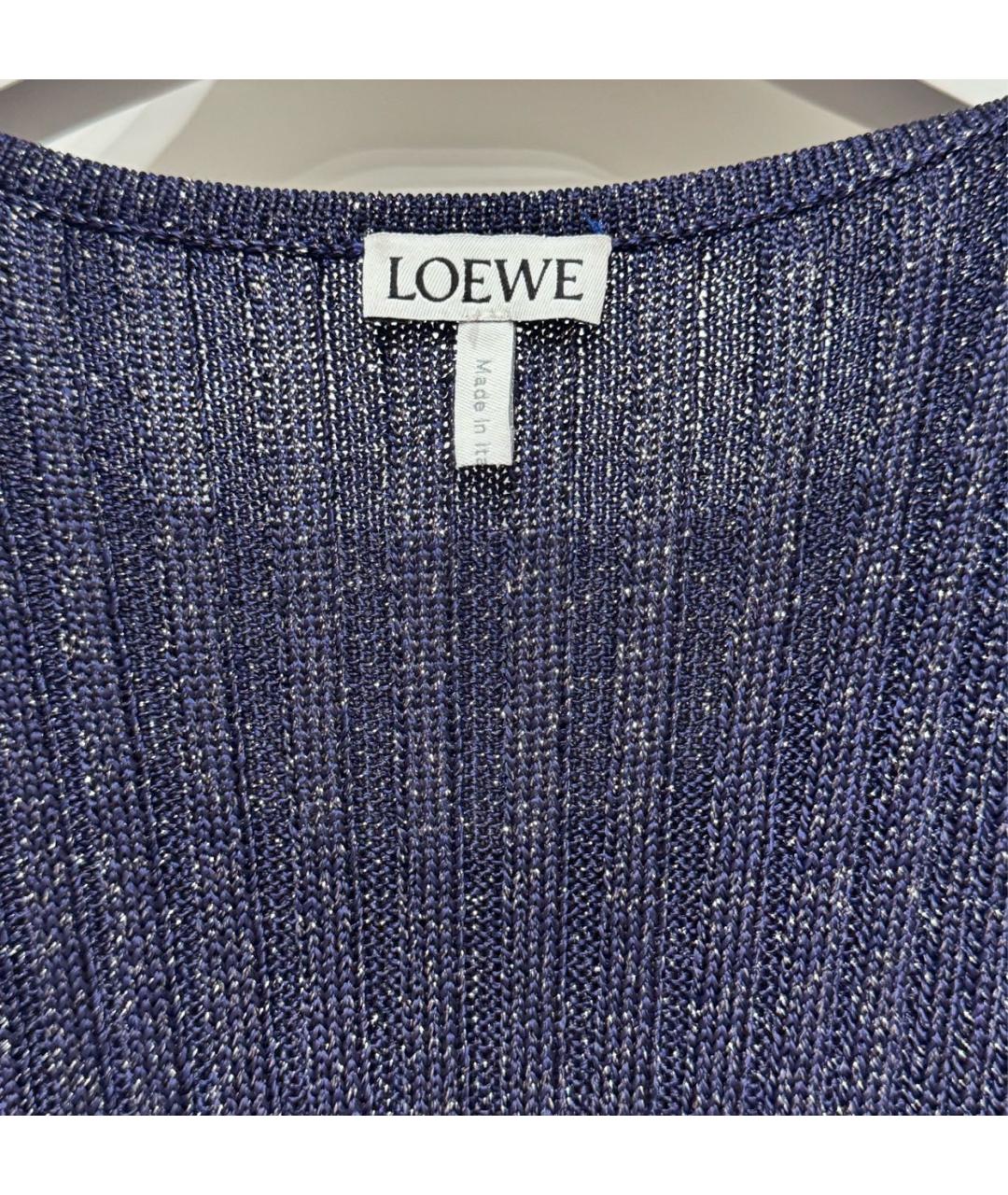 LOEWE Темно-синее вискозное повседневное платье, фото 3