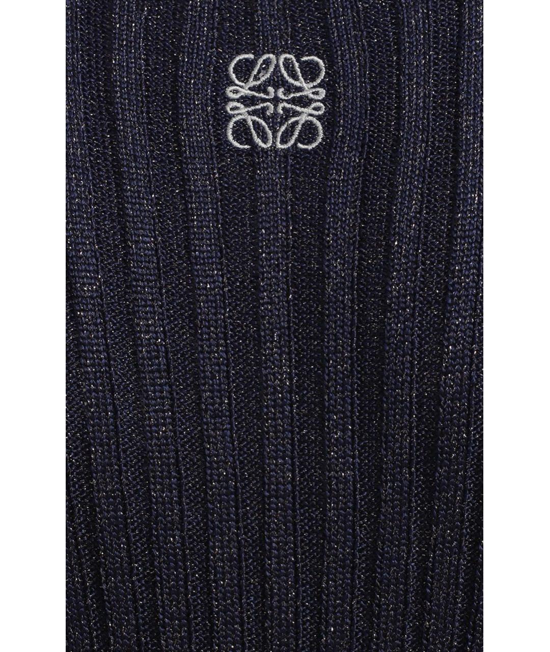 LOEWE Темно-синее вискозное повседневное платье, фото 4