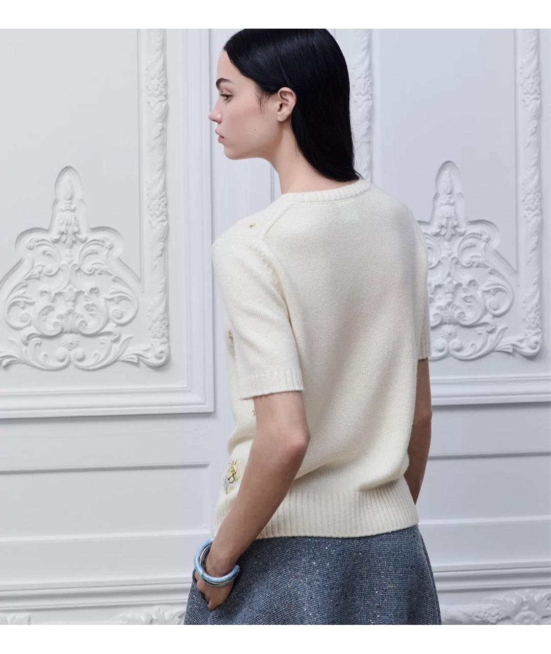 CHRISTIAN DIOR Бежевая кашемировая футболка, фото 3