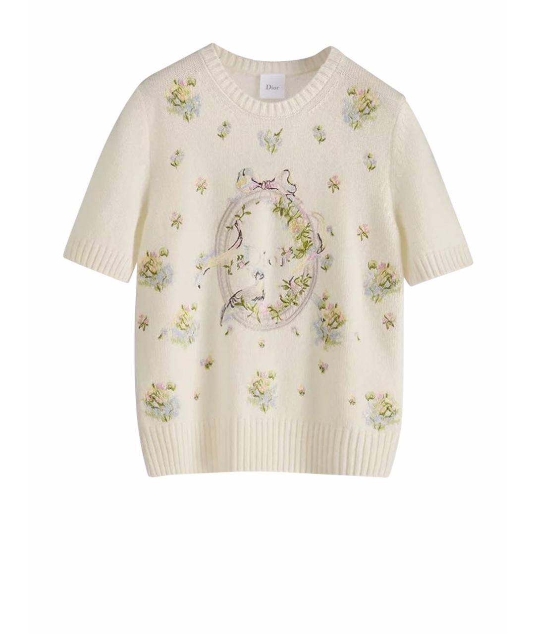 CHRISTIAN DIOR Бежевая кашемировая футболка, фото 1