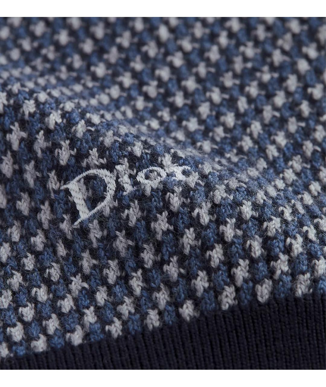 CHRISTIAN DIOR Темно-синяя шерстяная футболка, фото 2