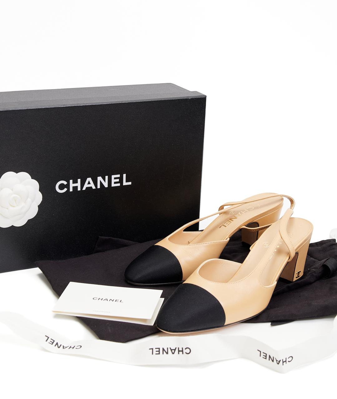 CHANEL Бежевые кожаные босоножки, фото 7