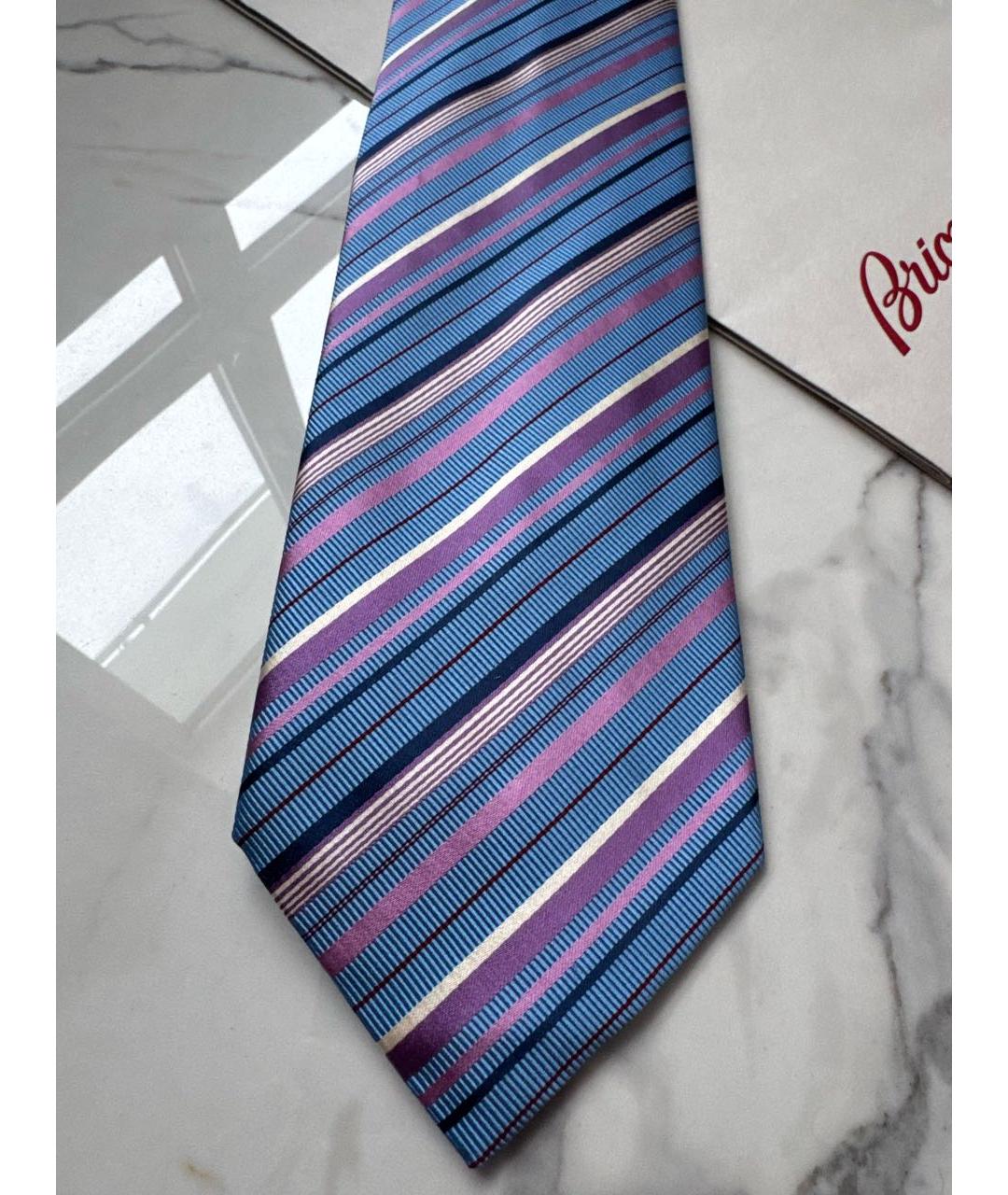 BRIONI Голубой шелковый галстук, фото 3