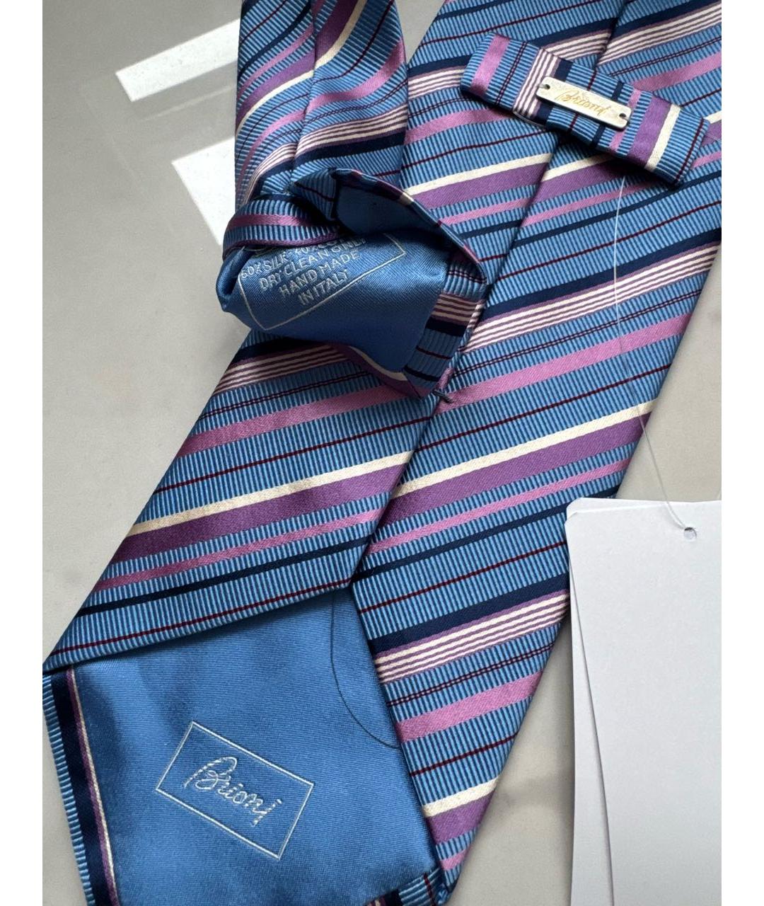BRIONI Голубой шелковый галстук, фото 6