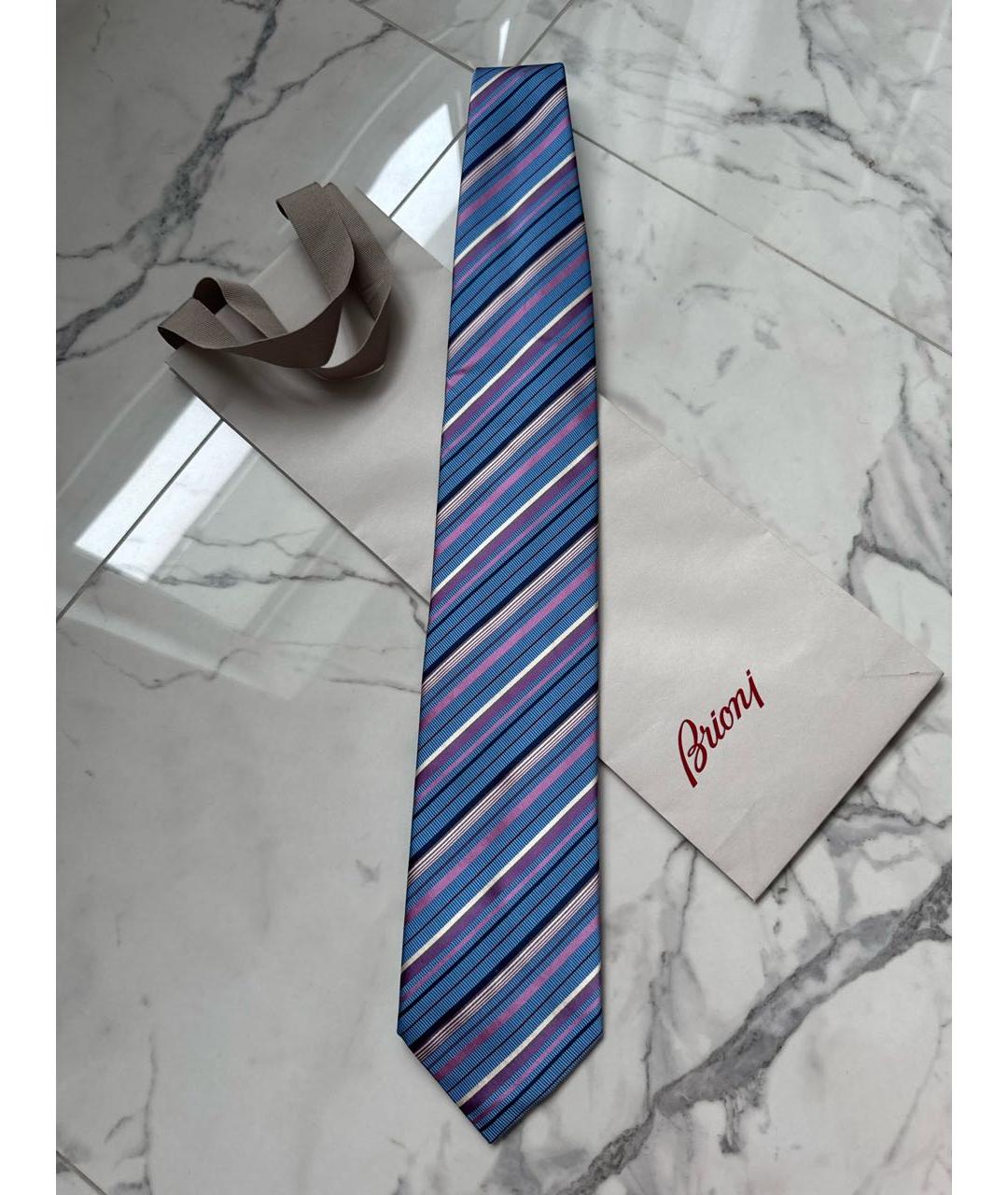 BRIONI Голубой шелковый галстук, фото 8