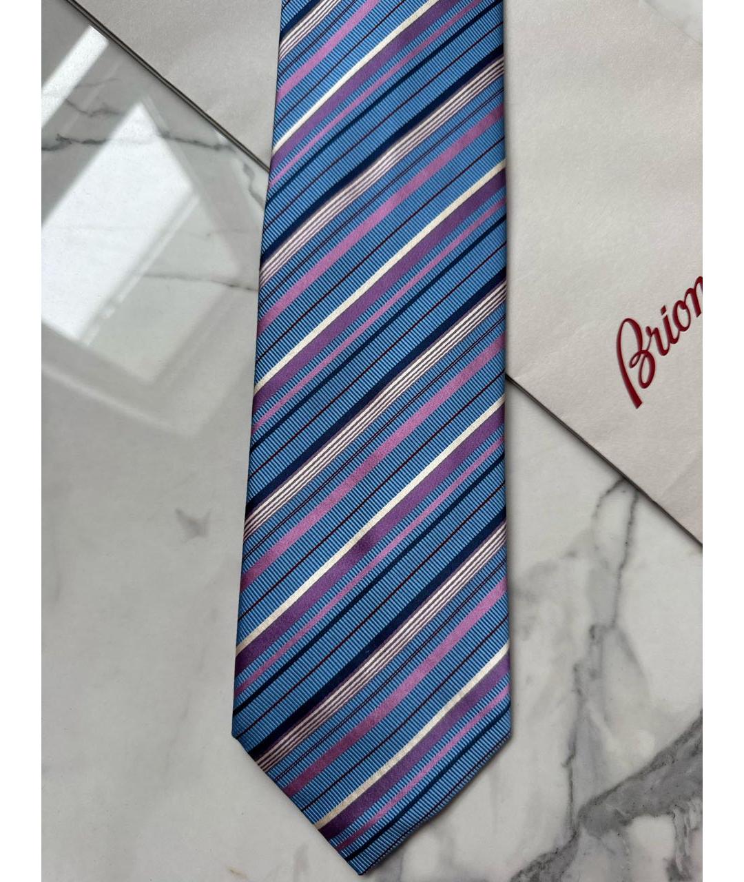 BRIONI Голубой шелковый галстук, фото 4