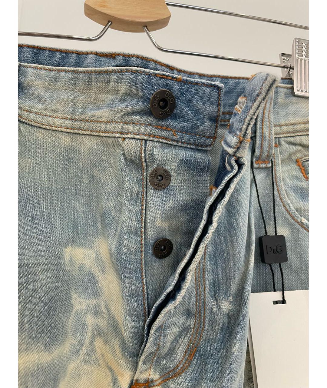 DOLCE&GABBANA Голубые хлопковые джинсы скинни, фото 4