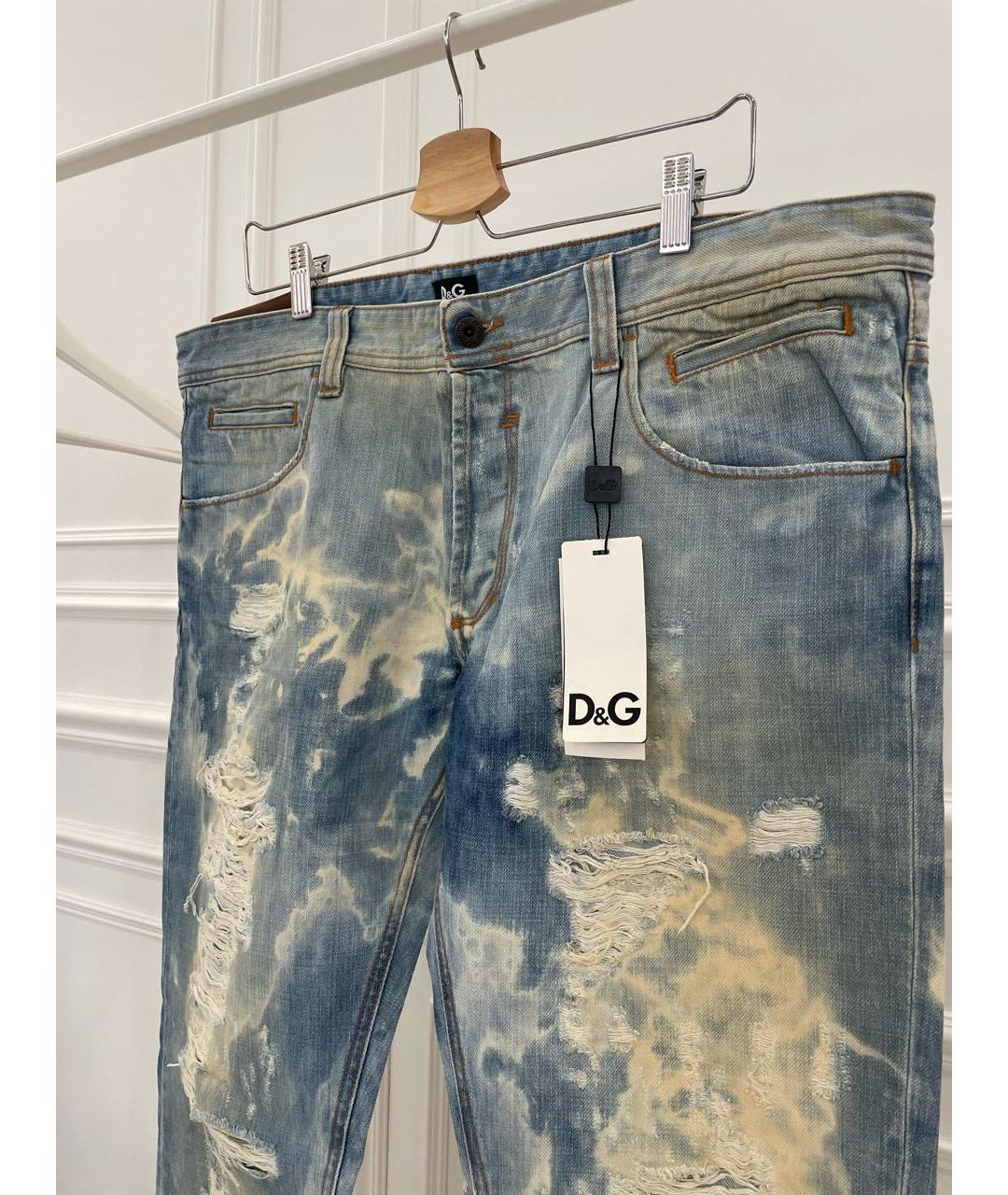 DOLCE&GABBANA Голубые хлопковые джинсы скинни, фото 3