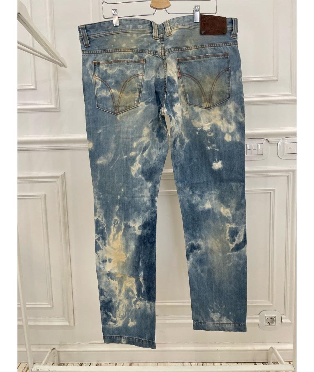 DOLCE&GABBANA Голубые хлопковые джинсы скинни, фото 2