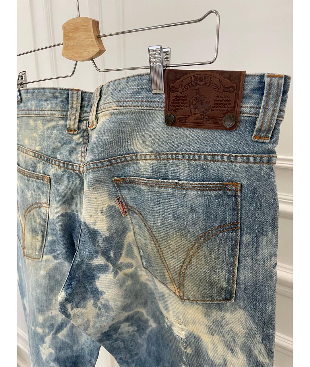 DOLCE&GABBANA Голубые хлопковые джинсы скинни, фото 6