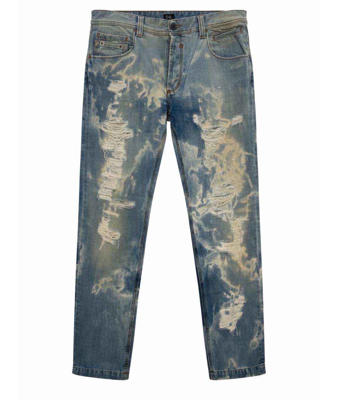 DOLCE&GABBANA Голубые хлопковые джинсы скинни, фото 1