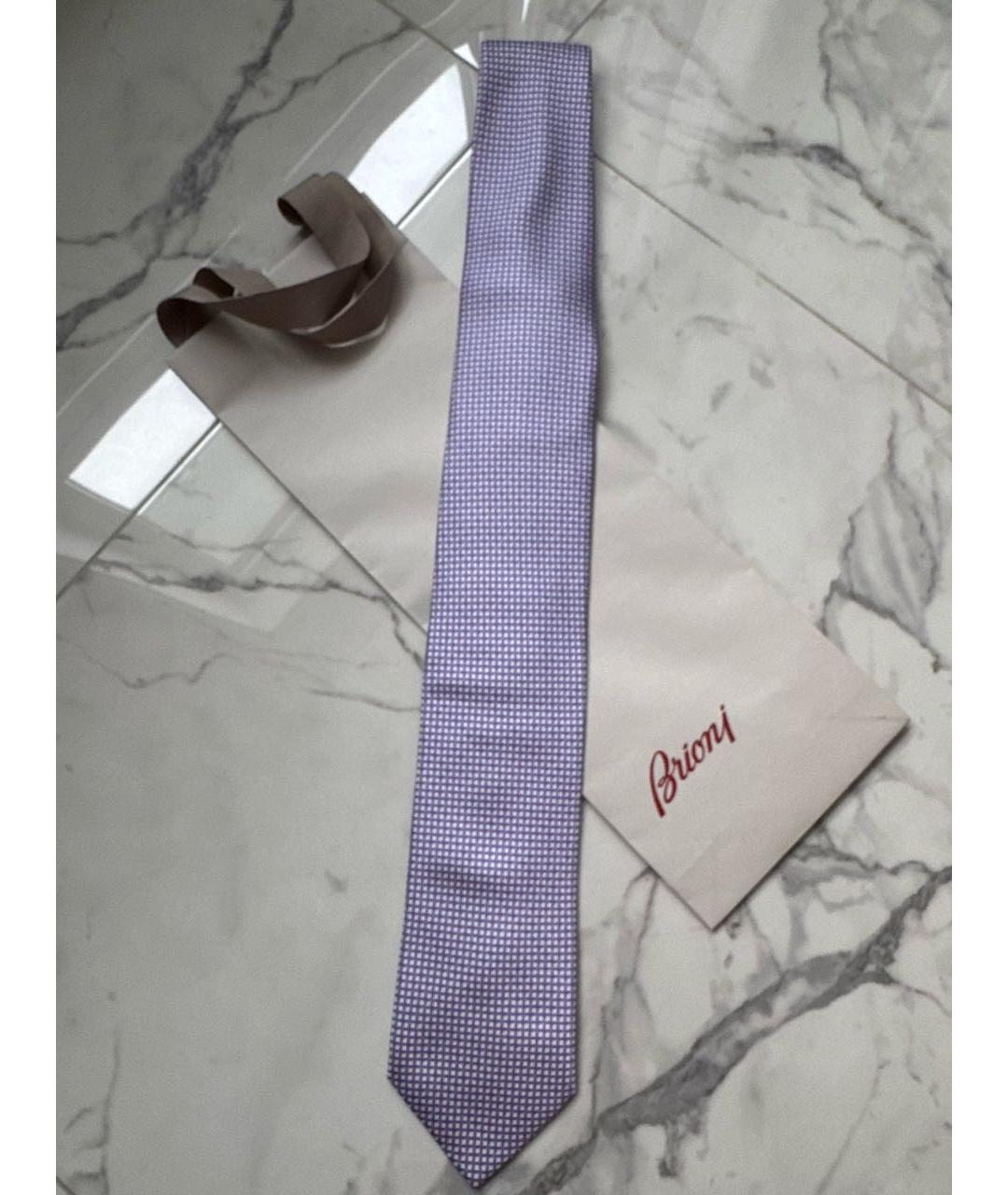 BRIONI Фиолетовый шелковый галстук, фото 5