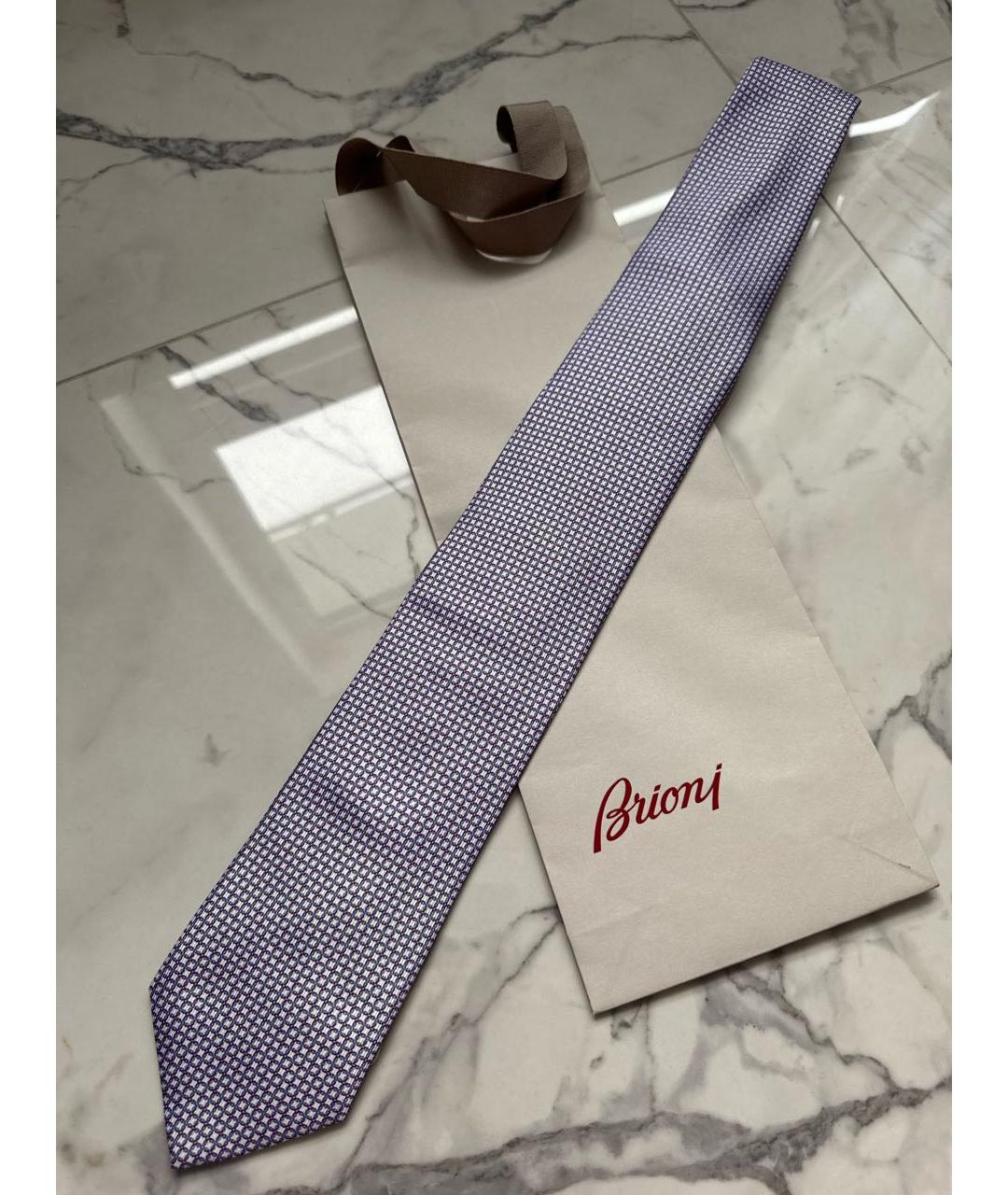 BRIONI Фиолетовый шелковый галстук, фото 7