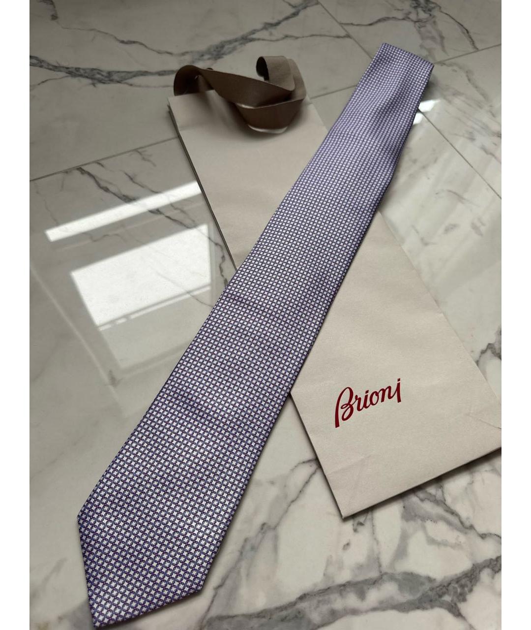 BRIONI Фиолетовый шелковый галстук, фото 4
