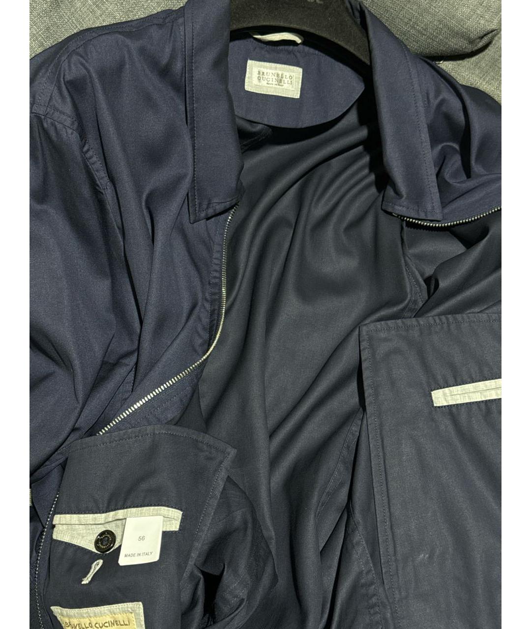 BRUNELLO CUCINELLI Темно-синяя шелковая куртка, фото 4