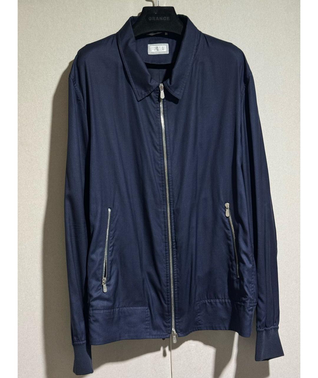 BRUNELLO CUCINELLI Темно-синяя шелковая куртка, фото 7