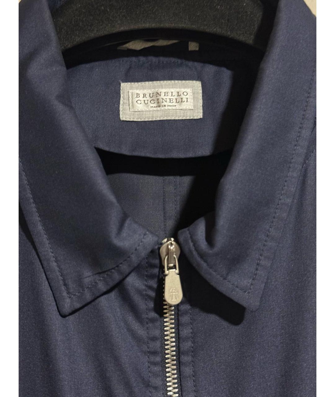 BRUNELLO CUCINELLI Темно-синяя шелковая куртка, фото 6