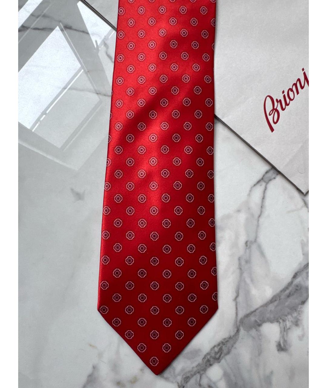 BRIONI Красный шелковый галстук, фото 3