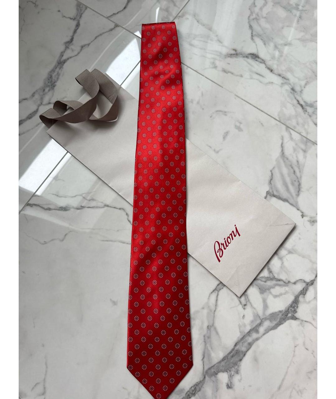 BRIONI Красный шелковый галстук, фото 2