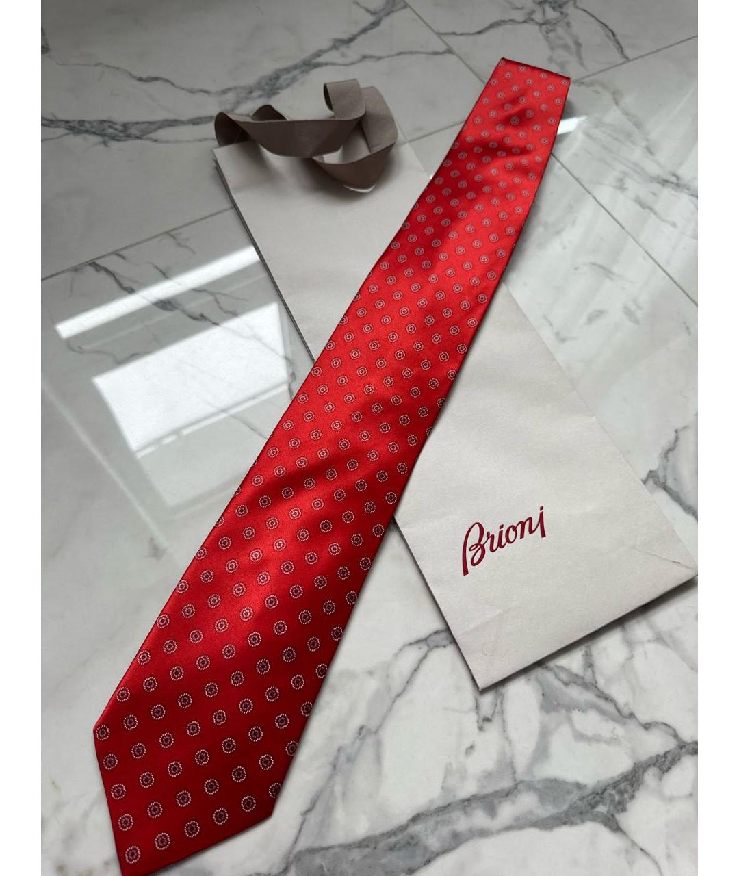 BRIONI Красный шелковый галстук, фото 5