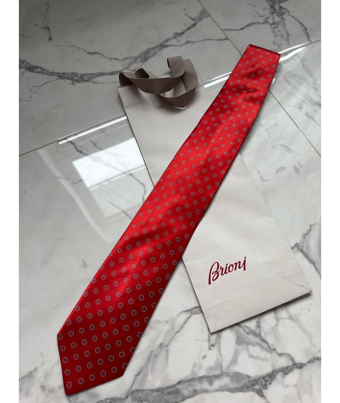 BRIONI Красный шелковый галстук, фото 8