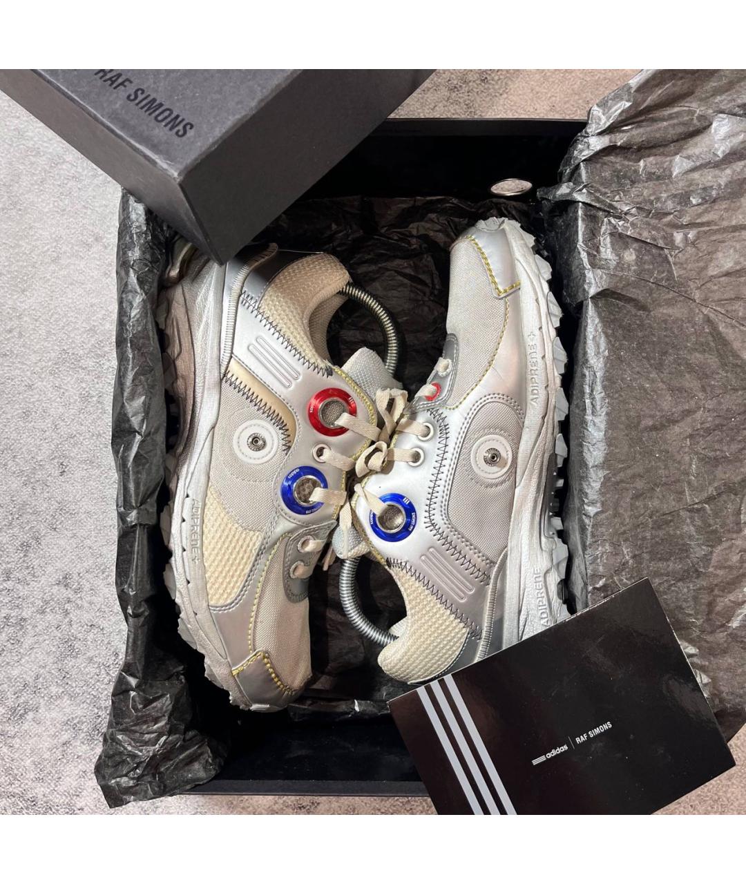 RAF SIMONS Серебряные текстильные низкие кроссовки / кеды, фото 4