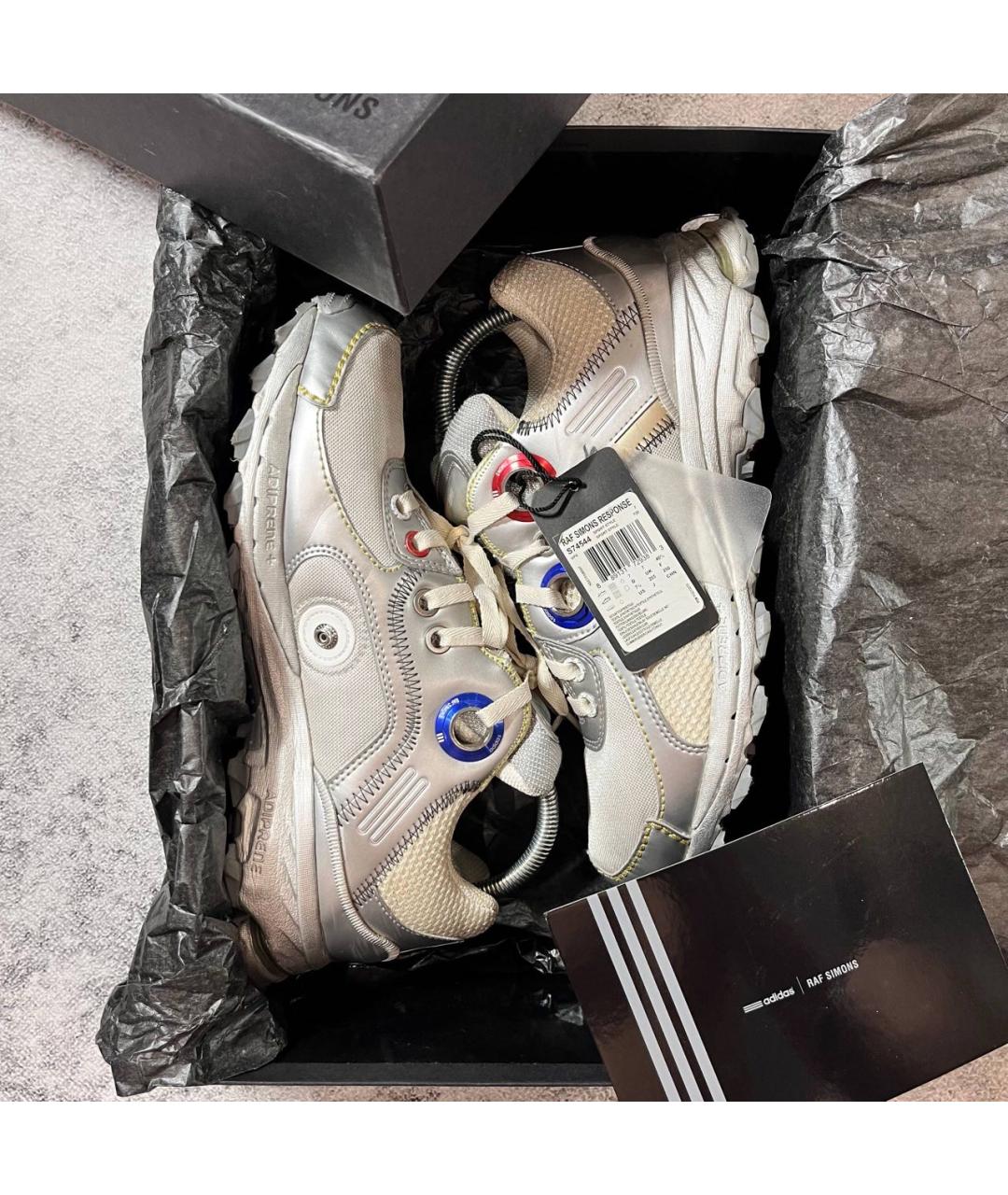 RAF SIMONS Серебряные текстильные низкие кроссовки / кеды, фото 3