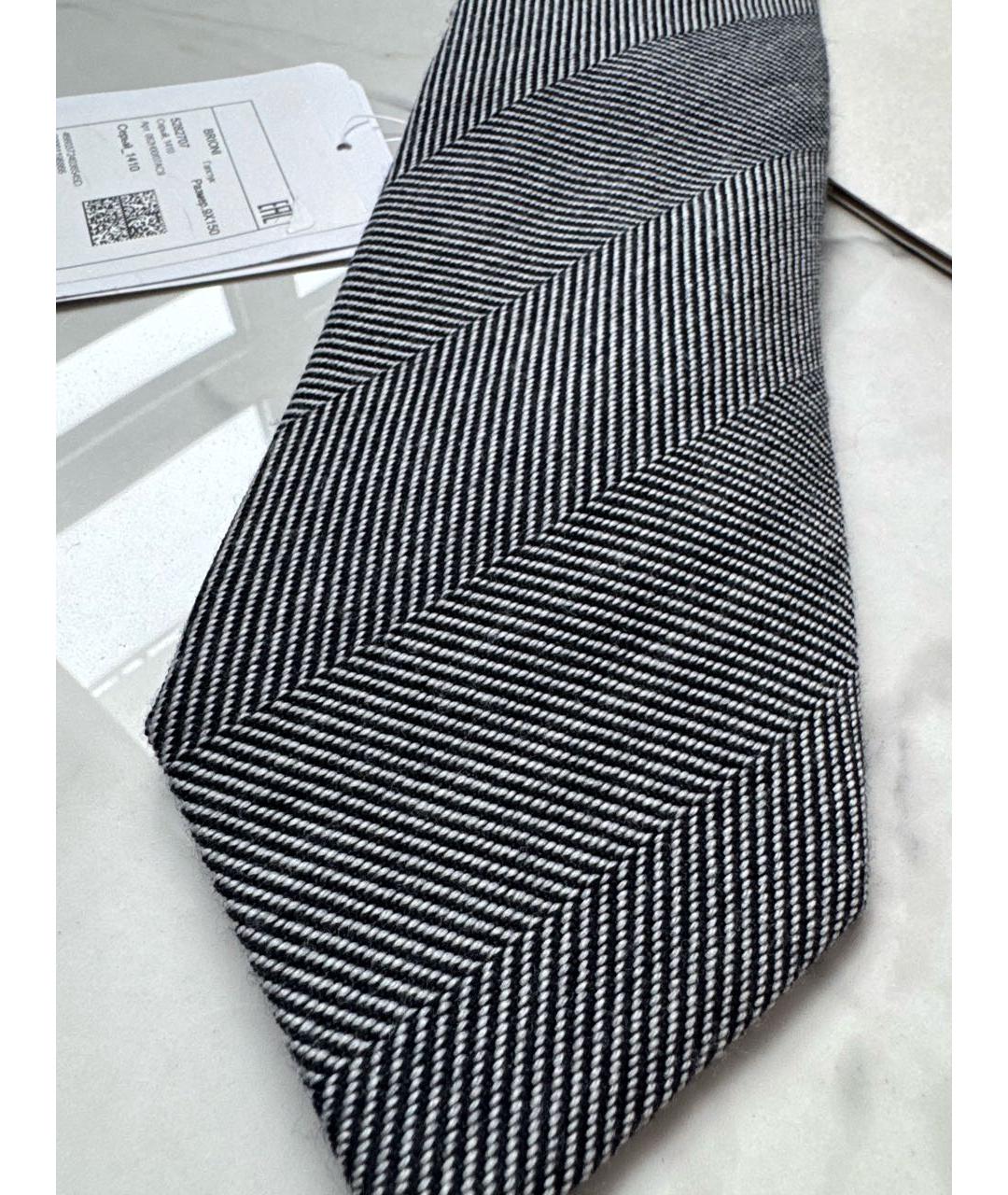 BRIONI Серый шерстяной галстук, фото 6