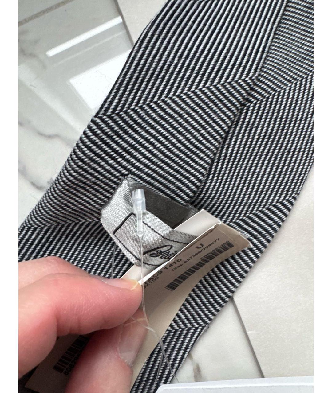 BRIONI Серый шерстяной галстук, фото 4