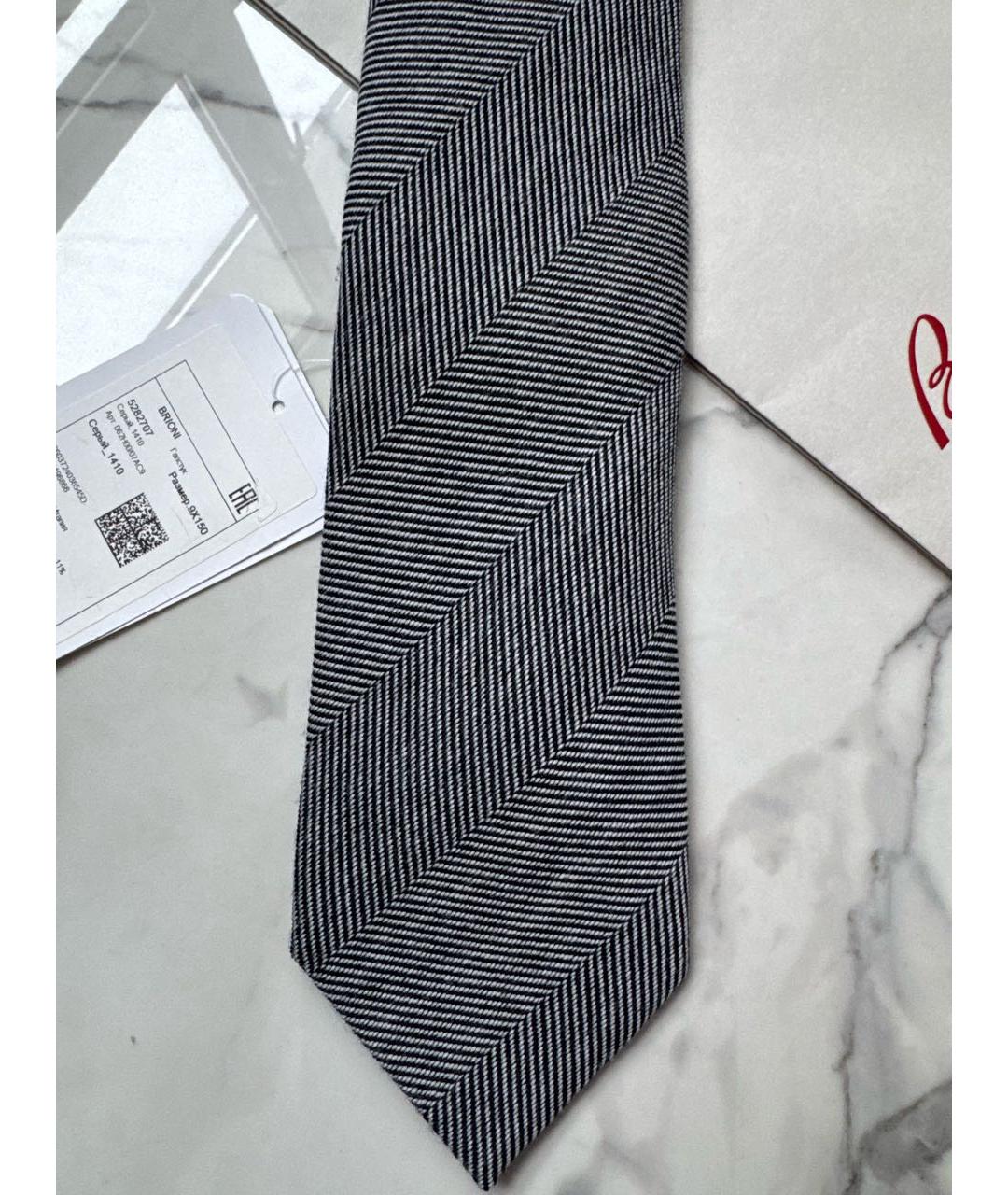 BRIONI Серый шерстяной галстук, фото 7