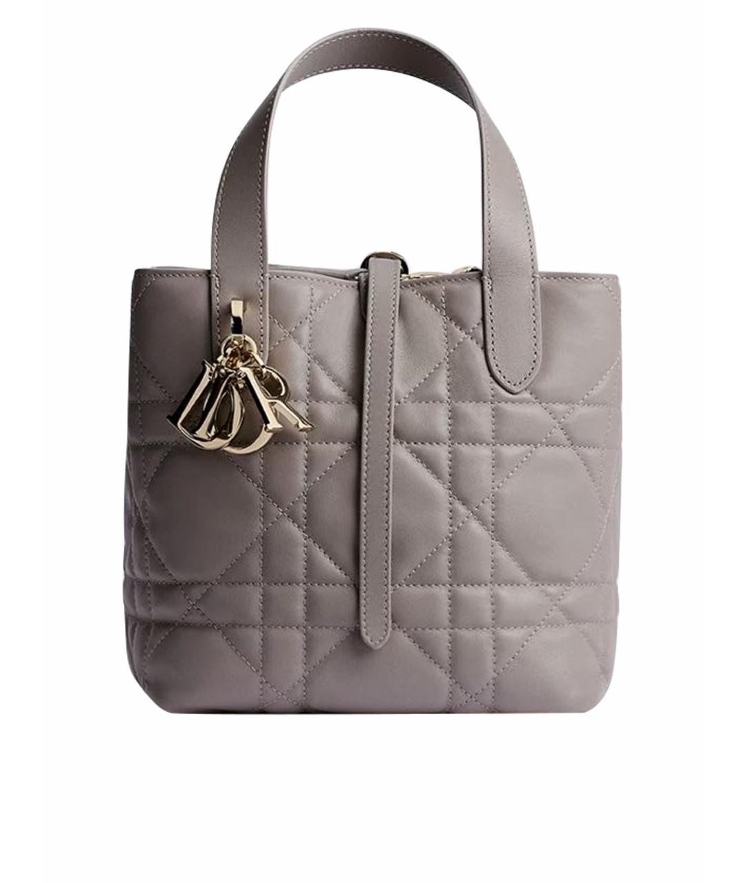 CHRISTIAN DIOR Серая кожаная сумка через плечо, фото 1