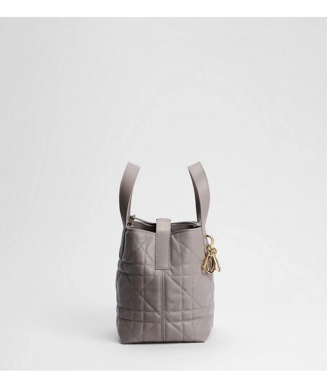 CHRISTIAN DIOR Серая кожаная сумка через плечо, фото 3