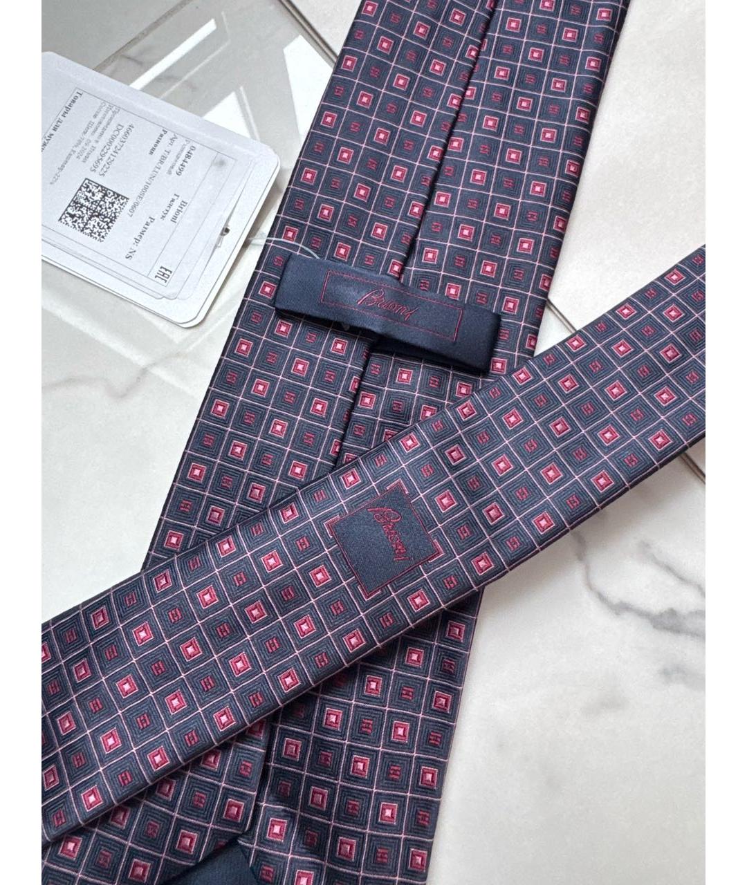 BRIONI Темно-синий шелковый галстук, фото 6