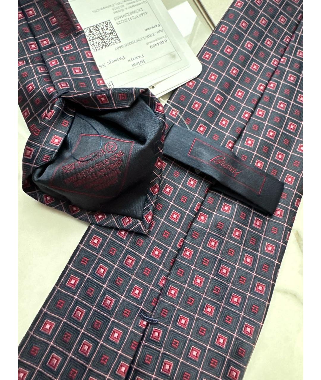 BRIONI Темно-синий шелковый галстук, фото 5