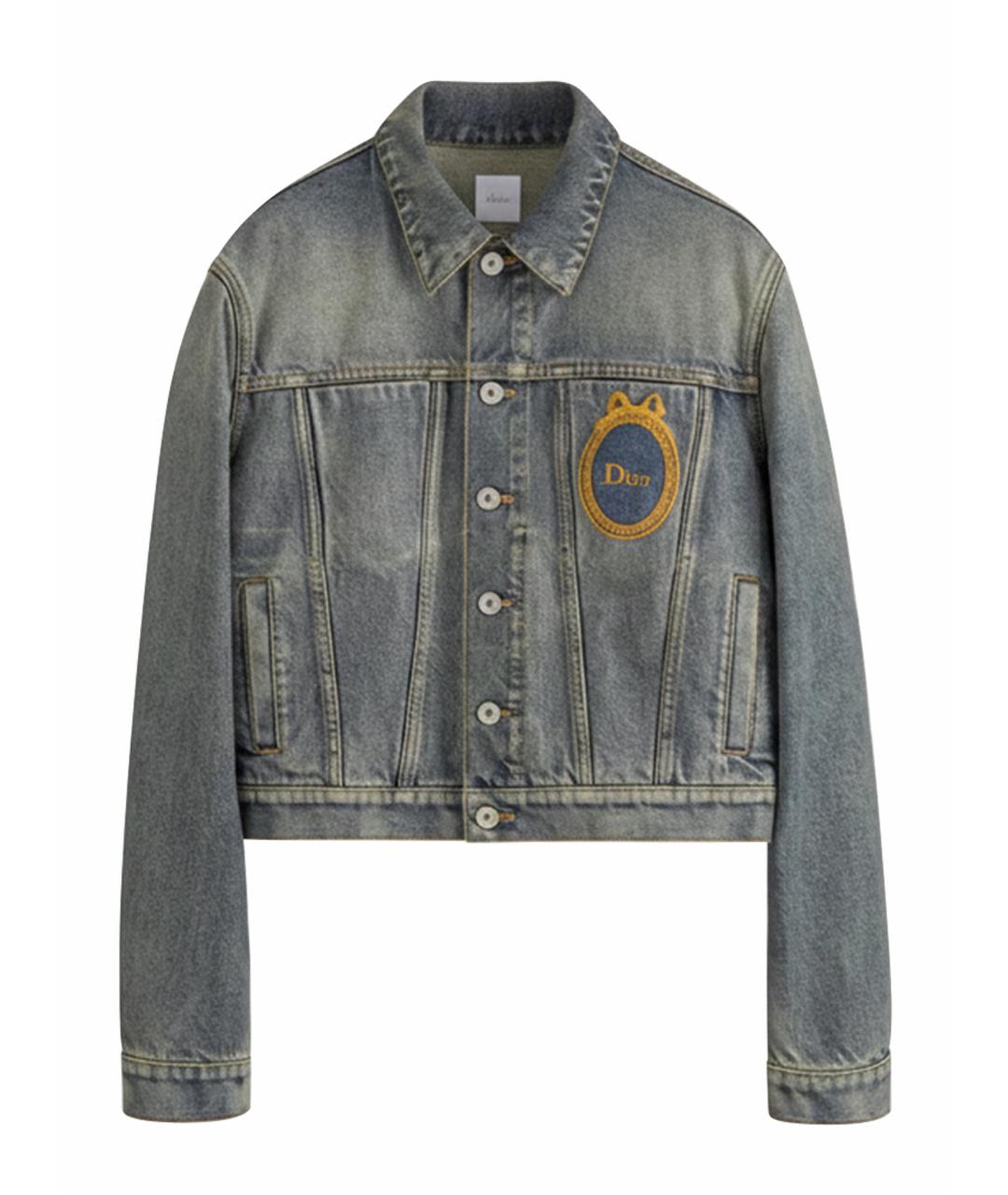 CHRISTIAN DIOR Голубая хлопковая куртка, фото 1