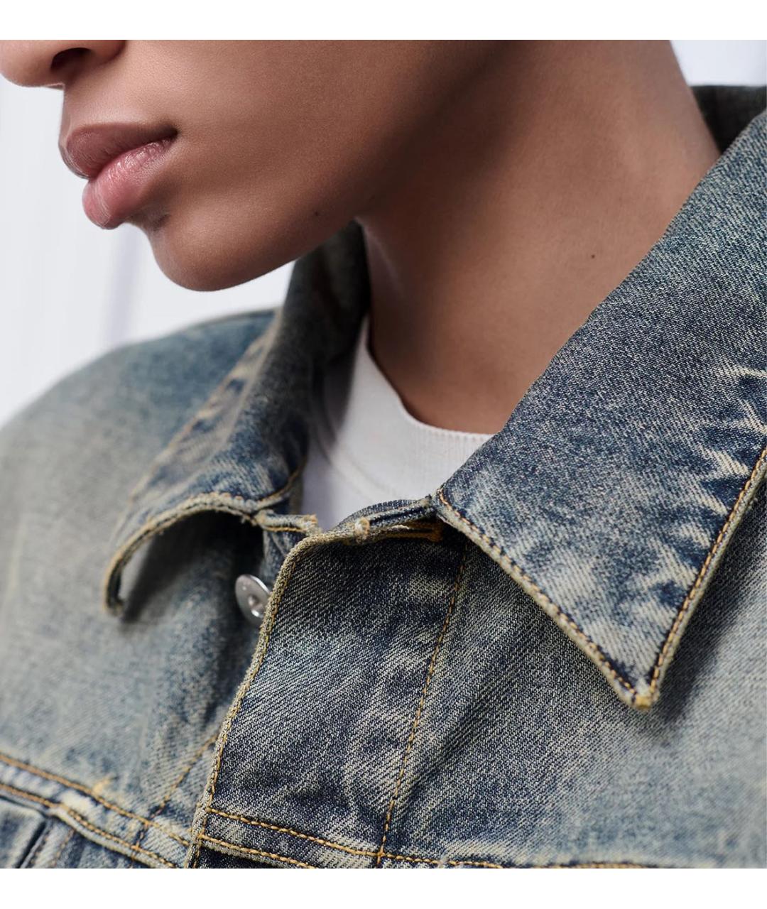 CHRISTIAN DIOR Голубая хлопковая куртка, фото 4