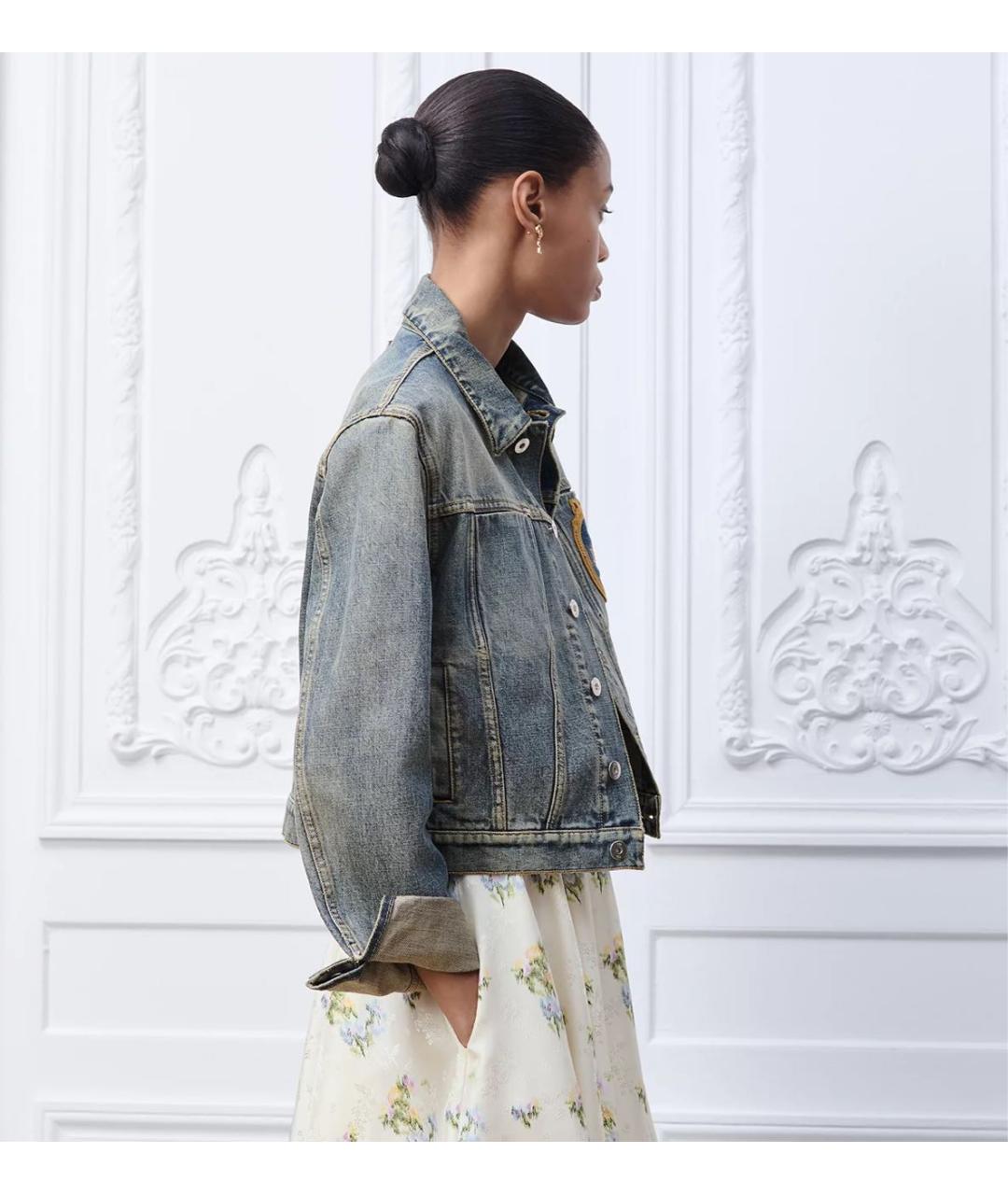 CHRISTIAN DIOR Голубая хлопковая куртка, фото 3