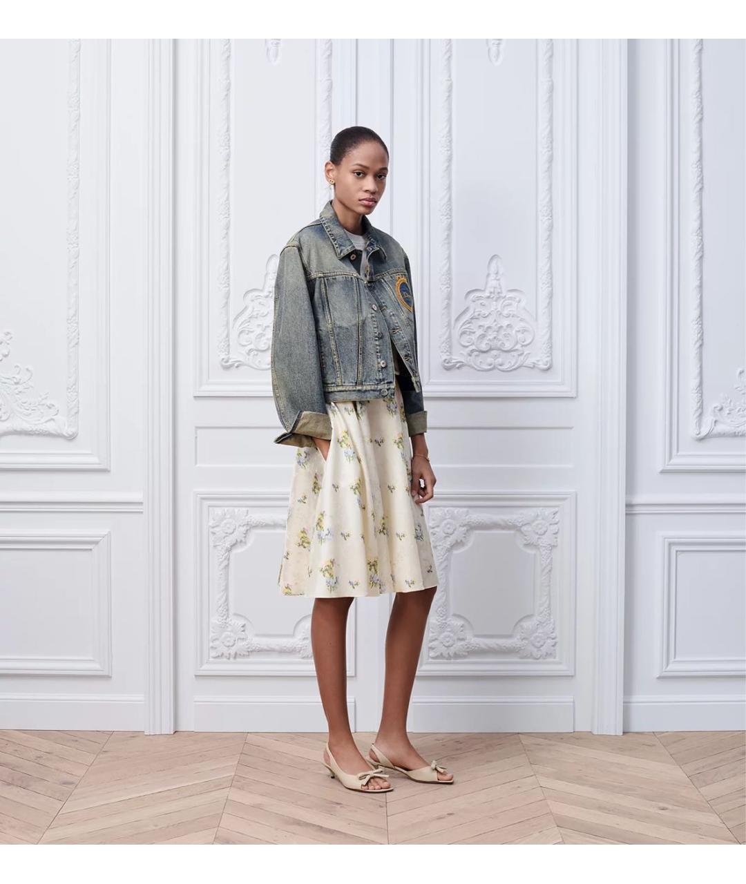 CHRISTIAN DIOR Желтая юбка миди, фото 2