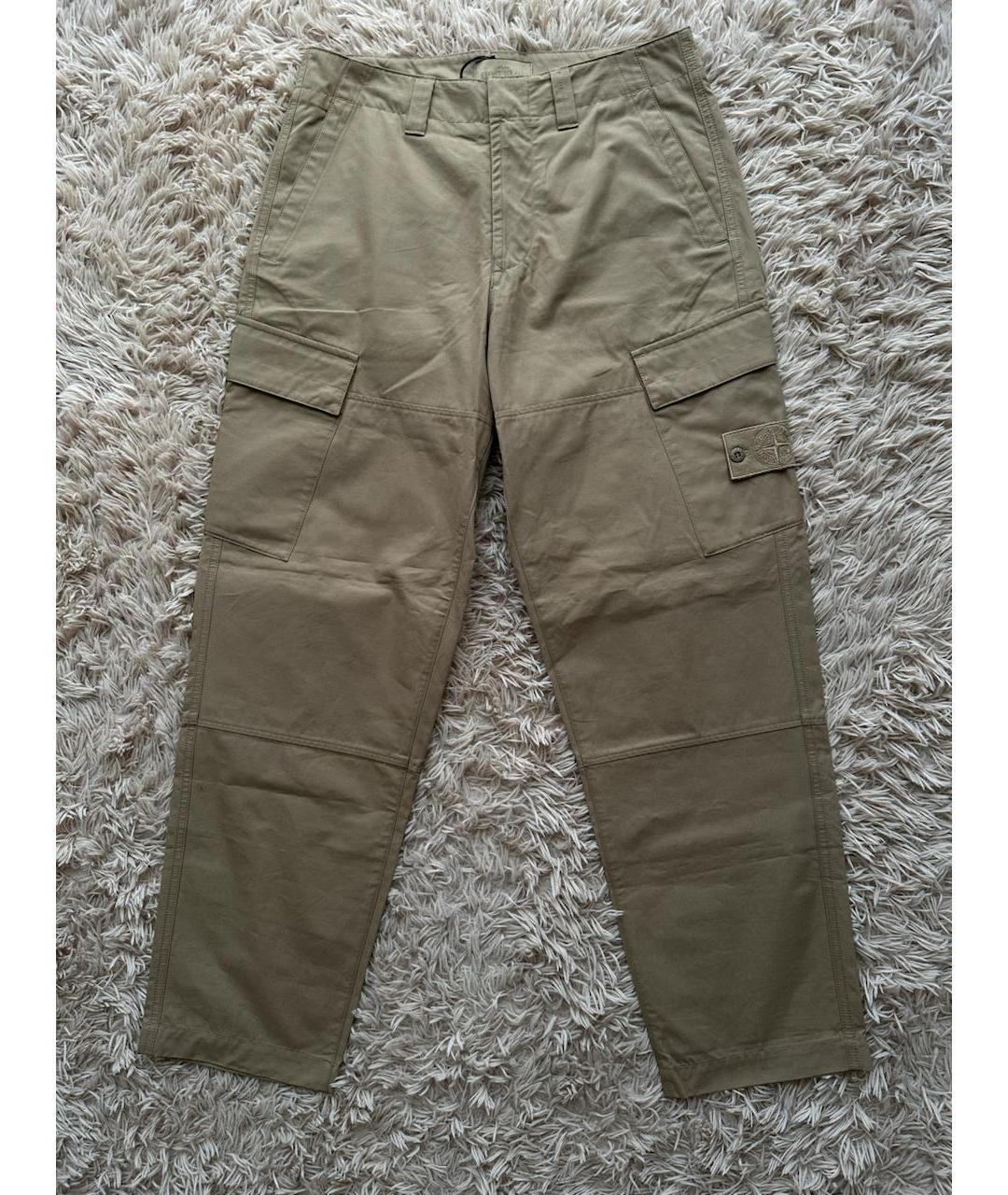 STONE ISLAND Бежевые повседневные брюки, фото 4