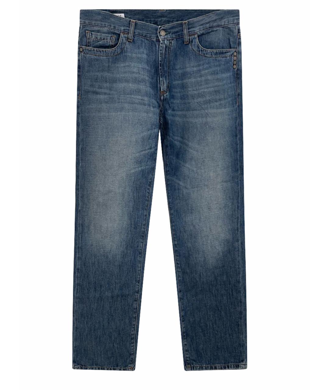 BIKKEMBERGS Синие хлопковые прямые джинсы, фото 1