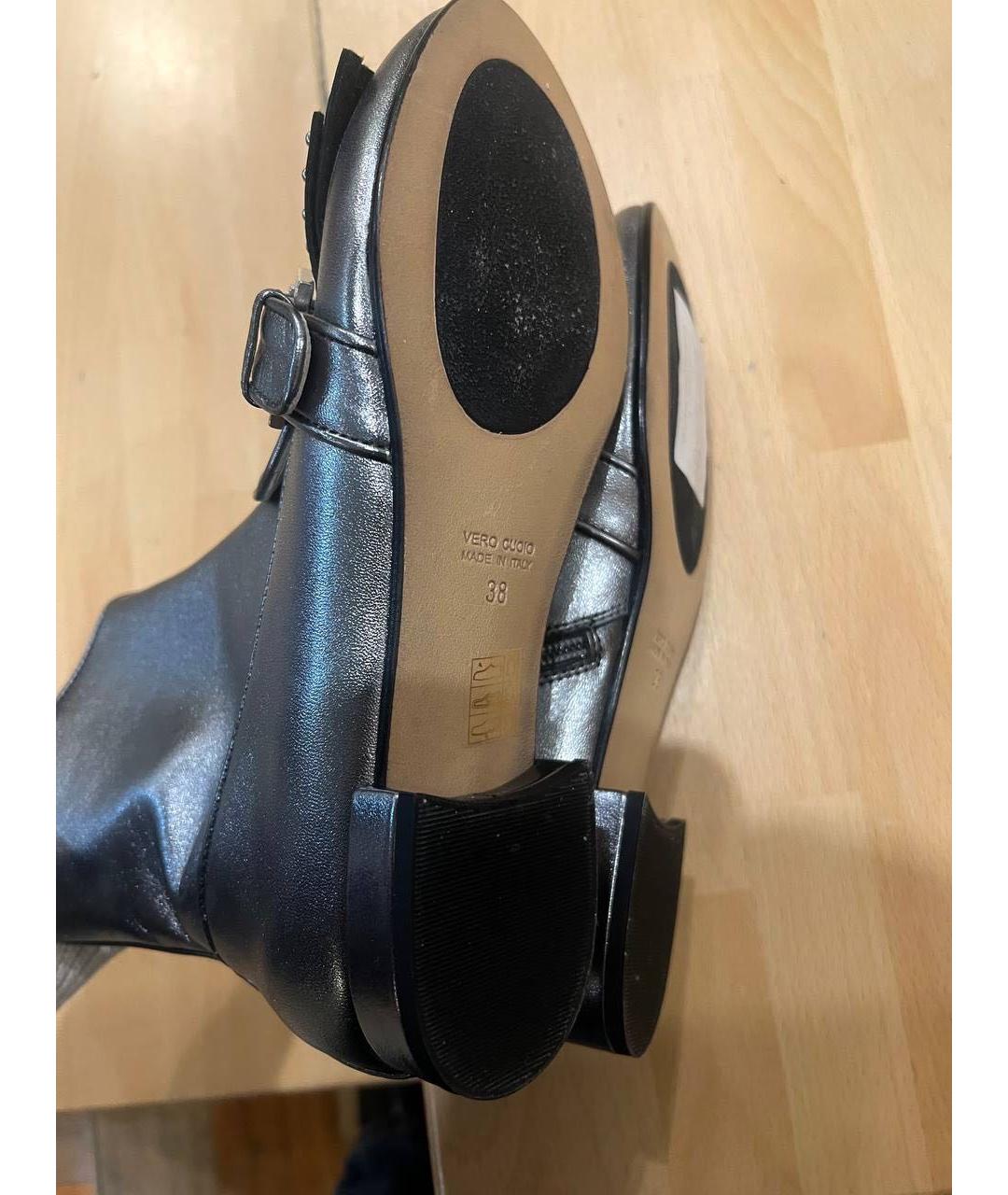 NO. 21 Серебряные кожаные сапоги, фото 4