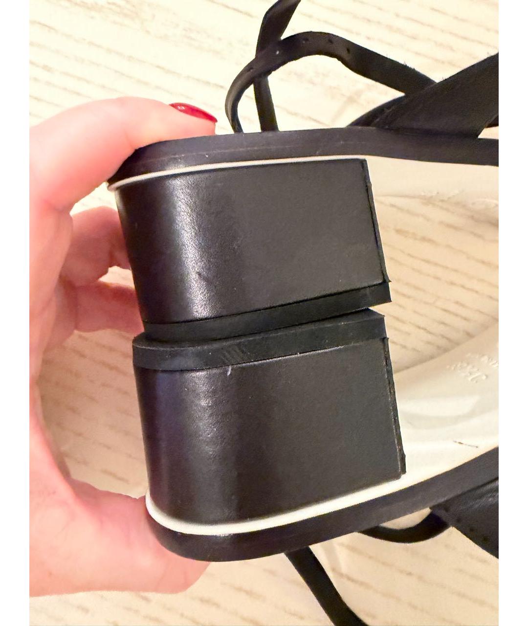 CHANEL Черные кожаные сандалии, фото 6