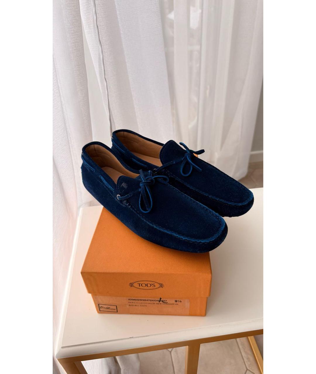 TOD'S Синие замшевые мокасины, фото 2