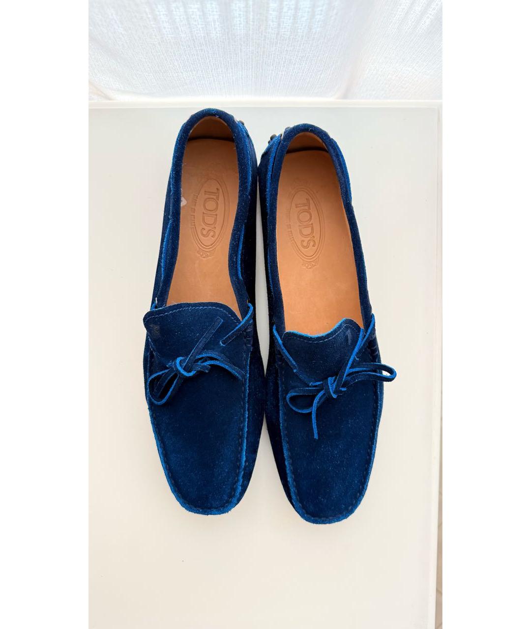 TOD'S Синие замшевые мокасины, фото 3
