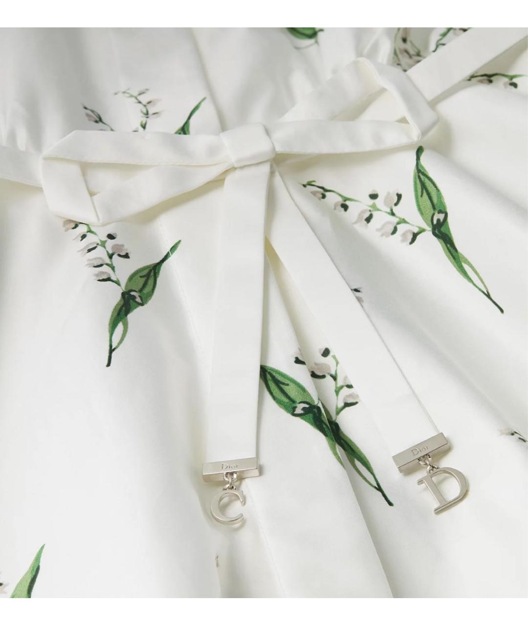 CHRISTIAN DIOR Белое хлопковое коктейльное платье, фото 2