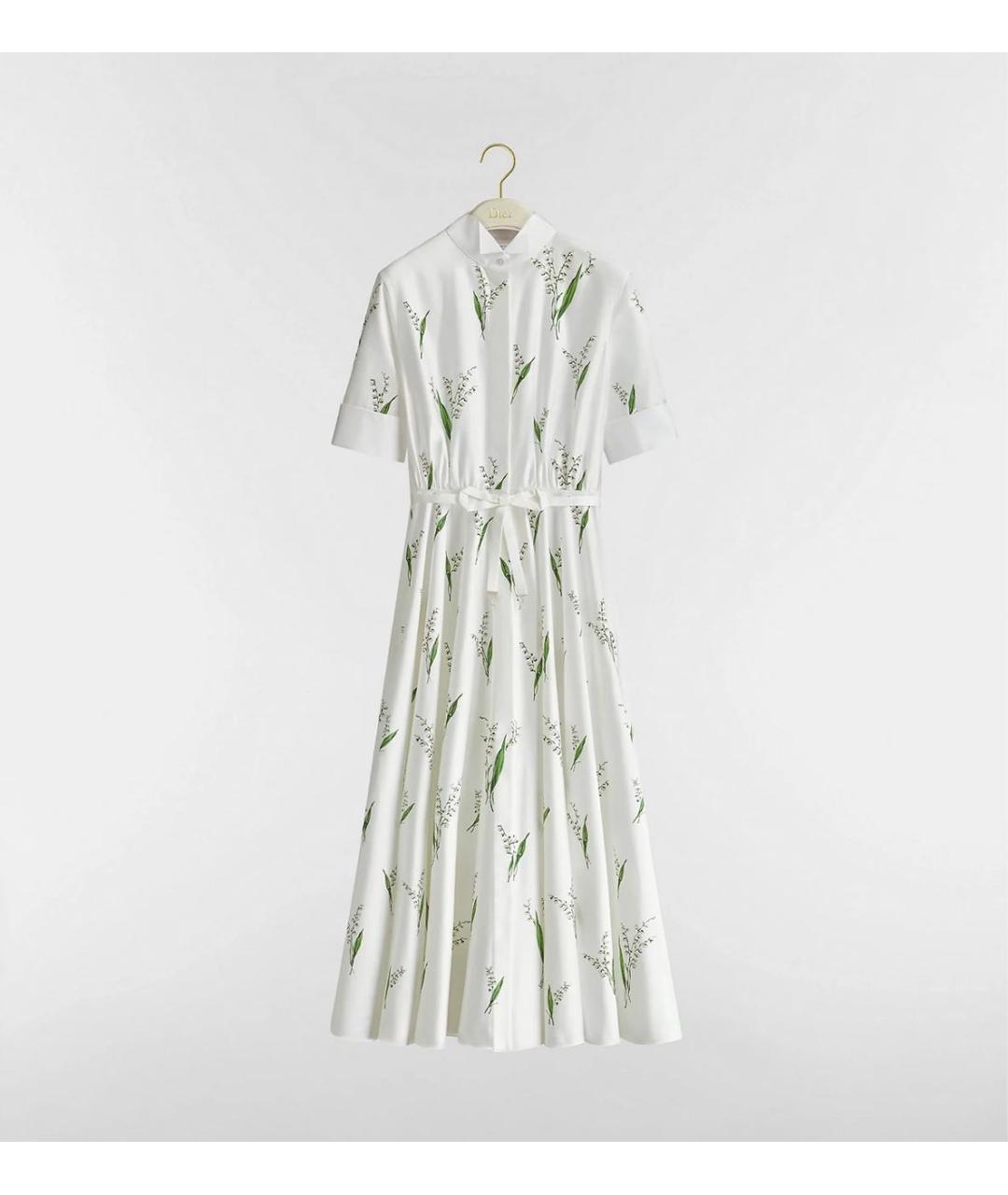 CHRISTIAN DIOR Белое хлопковое коктейльное платье, фото 4