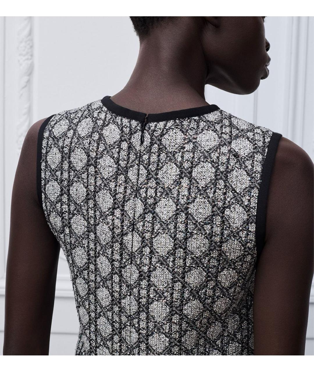CHRISTIAN DIOR Черное твидовое коктейльное платье, фото 4
